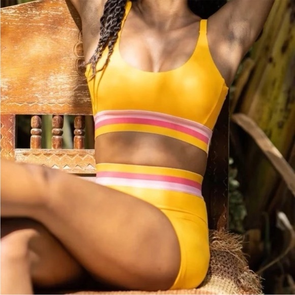 POPFLEX Yellow Bike Shorts - Picture 2 of 4